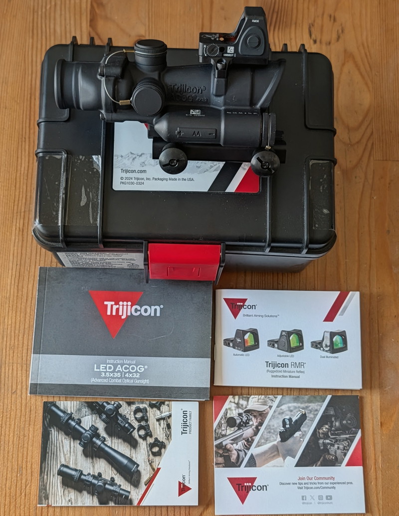 Image 1 for Trijicon ACOG LED 4x32 (Red Crosshair) with RMR RM06 3.25 MOA TA02-C-100558