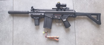 Afbeelding 4 van JG T3 SAS-F Airsoft AEG-geweer met opvouwbare kolf