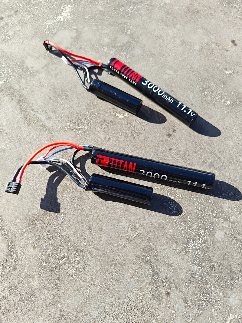 Image 1 for 2x Titan 3000mah 11.1V T-plug (deans) batterijen