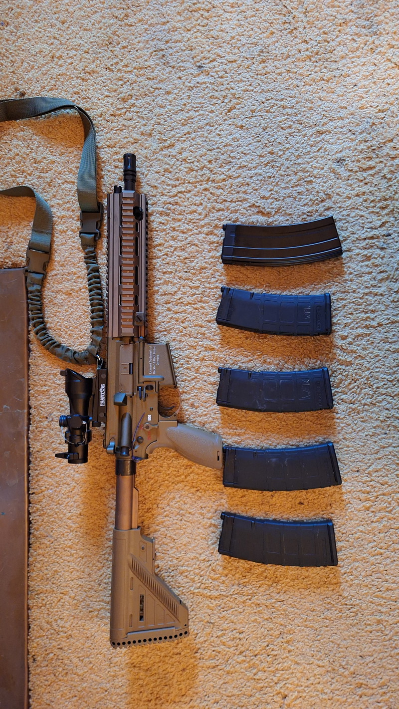 Image 1 for HK416 tan m4 gbb + 6 magazijnen