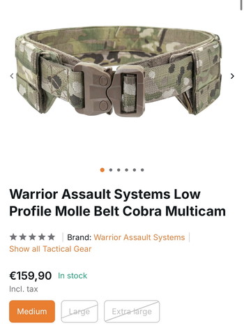 Imagen 3 de Warrior Assault Systems Low Profile Molle Belt Cobra Multicam + Pouches!