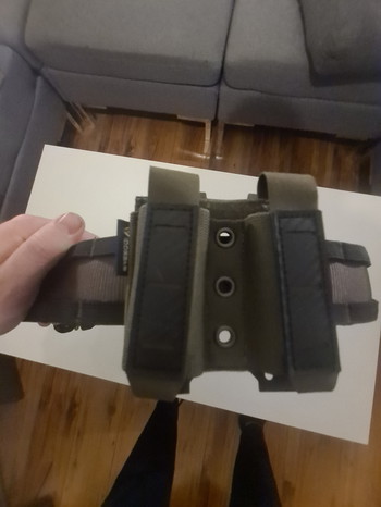 Image 6 pour Combat inner/outer belt OD Green met Warrior Assault Systems Universal holster en elastische double pistol mag pouch.