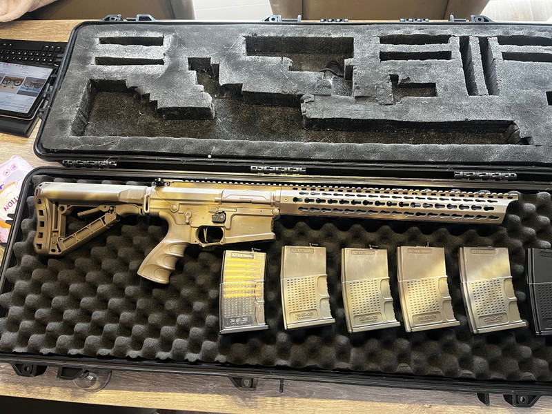 Image 1 for Complete G&G TR16 MBR 308WH - 6 mags, Novritsch 1-4x LPVO + camo cover, Nuprol hardcase XL