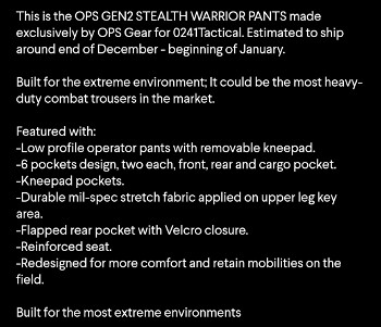Image 4 pour UNIEK!! OPS ND Stealth Warrior Pants!!!