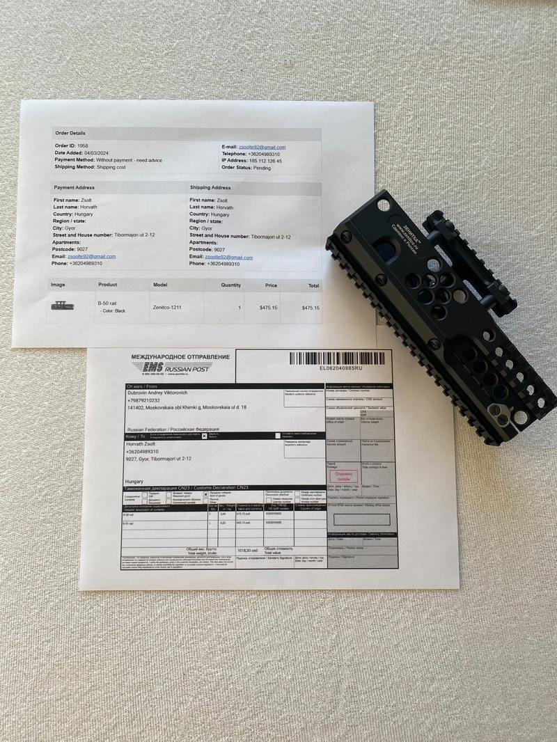 Afbeelding 1 van Genuine Zenitco!!! B-50 Rail for A&K PKM/LCT PKP