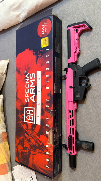 Image 5 pour Rifle de Airsoft estilo AR15 eléctrico (AEG) rosa/negro + cargadores y batería