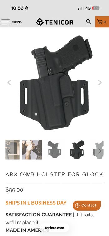 Image 3 for Tenicor glock 17-19-22-45 holster right hand