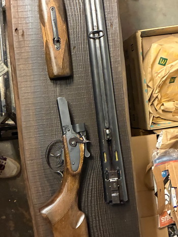 Image 3 for Unieke double barrel Shotgun STEEL & WOOD