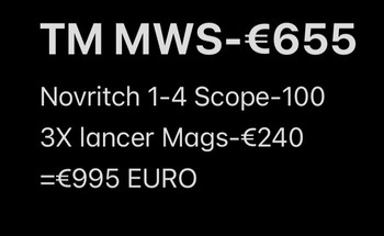 Image 5 for TM MWS met Novritch 1-4X scope en 3 extra lancer mags