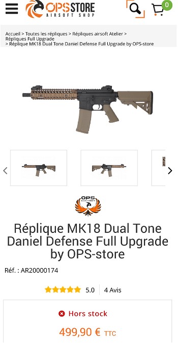 Image 2 pour MK18 full upgrade Ops Store Daniel Defense