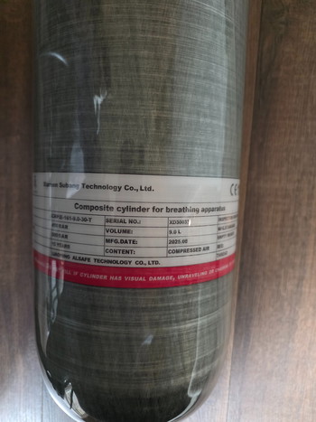 Afbeelding 4 van PCP duikfles Carbon fles HPA Nieuw 9 liter