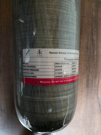 Afbeelding 5 van PCP duikfles Carbon fles HPA Nieuw 9 liter