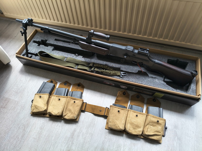 Afbeelding 1 van S&T M1918A2 G3 AEG Real Wood Incl Belt + 6x Midcap + 1x Hicap