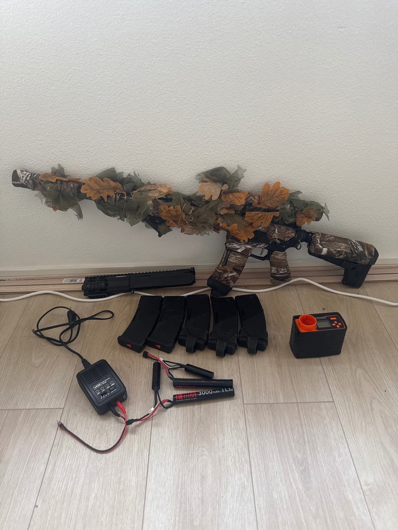Image 1 for UITVERKOOP Camo Krytac mk2 Spr upgraded + attachments + fps meter
