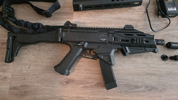 Afbeelding 2 van Airsoft starter kit, ASG Scorpion evo 3a1 atek met upgrades en assecoires