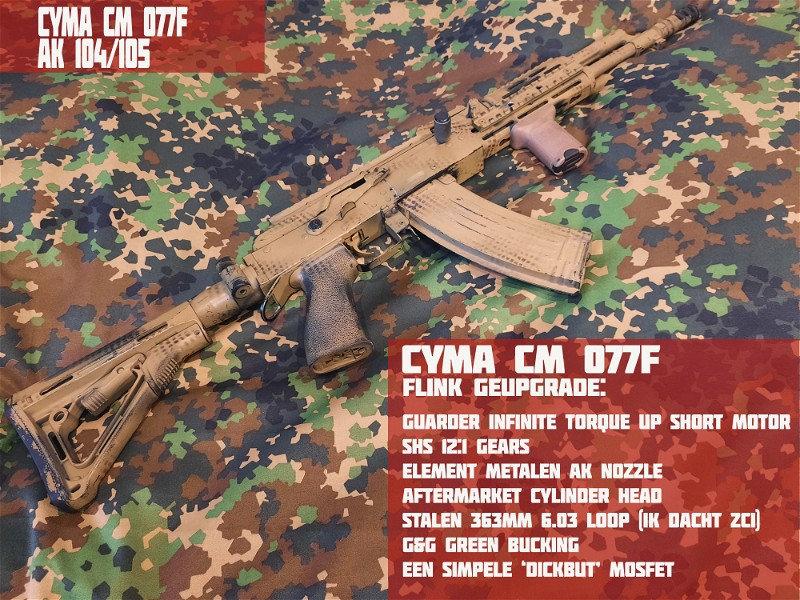 Image 1 pour Cyma cm077F (ak104/105) met veel upgrades!