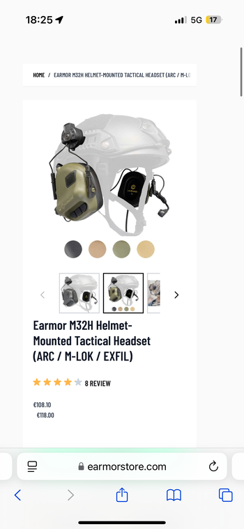 Image 4 pour Earmor M32H Helmet-Mounted + Earmor PTT Kenwood Adapter