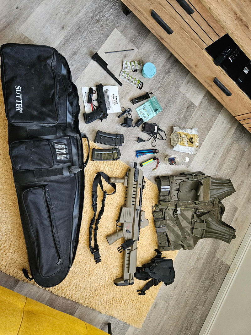 Image 1 for GSG G14 Starter Set Ersatzakku, Pistole CM126, Tasche, Weste usw.