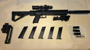 Image 2 for Novritsch SSX-303 Complete Set. 5 mags, scope, silencer, bipod, holster en nozzle set
