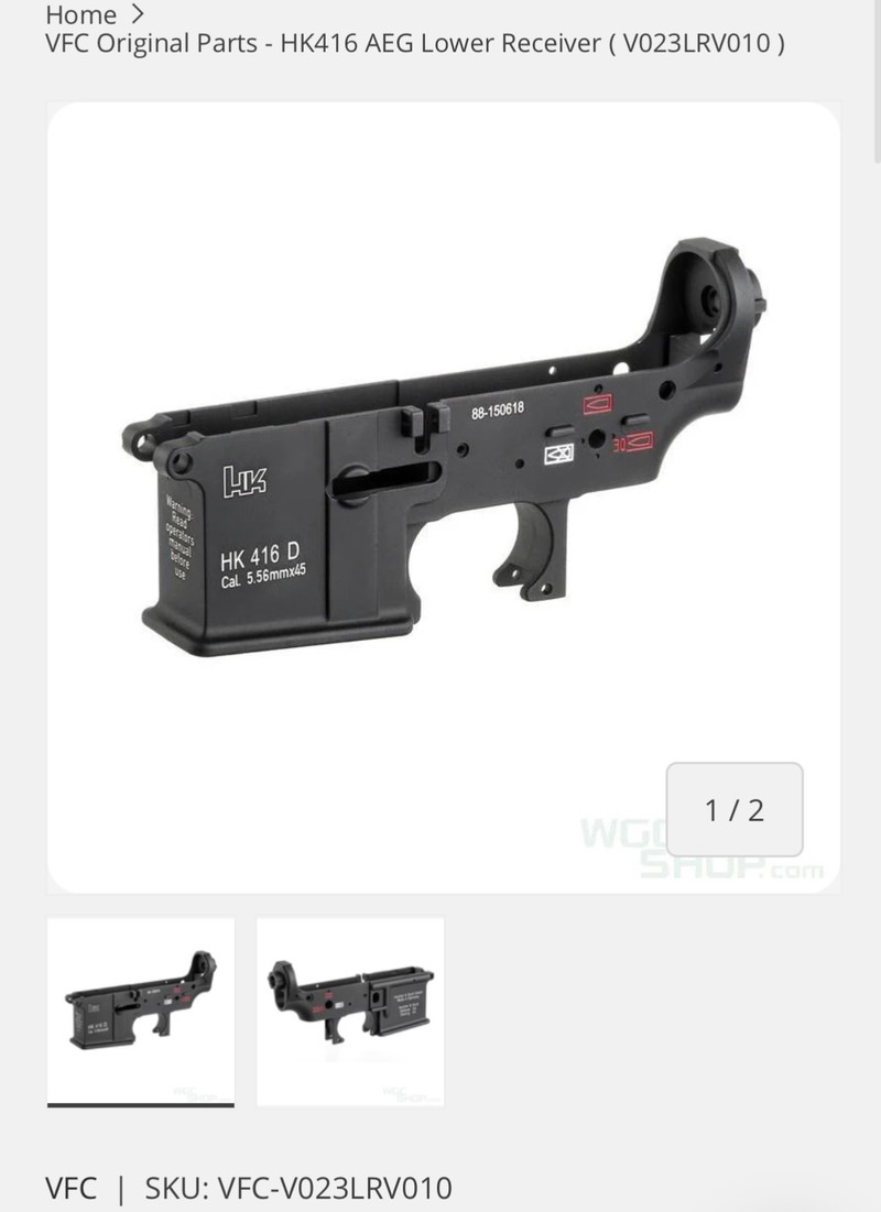 Bild 1 für VFC HK416 lower receiver black/tan nieuw/gebruikt