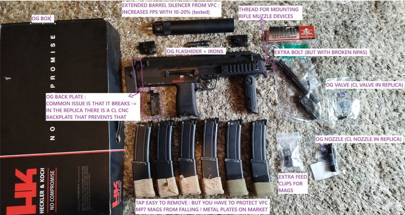 Image 1 for VFC MP7 A1 V2 + 5 MAGS + SILENCER + SPARE PARTS + UPGRADES