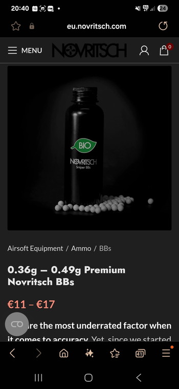 Imagen 4 de Novritsch - Bio bbs - 0.40g & 0.36g - Sniper/DMR bbs - NIEUW