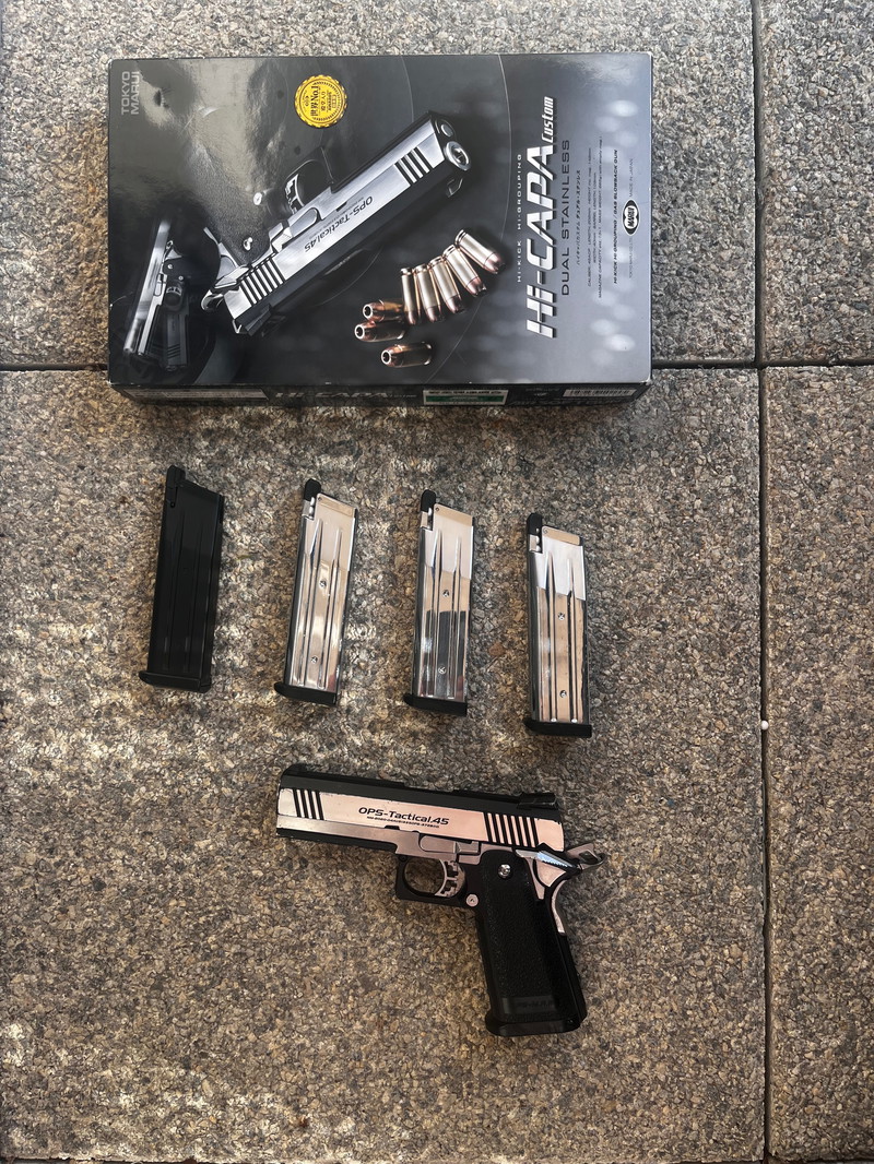 Bild 1 für Tokyo Marui Hi-Capa 5.1 Dual Stainless + 4 Chargeurs
