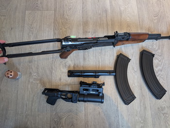 Image 3 for Real wood and steel AK | AEG | used | +underbarrel launcher