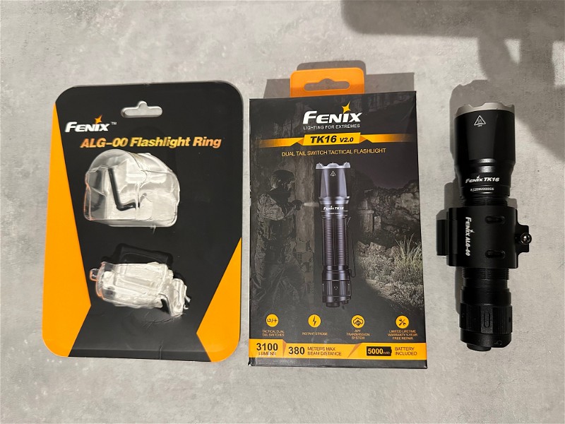 Image 1 for Fenix TK16 v2 flashlight & Fenix ALG-00 mount