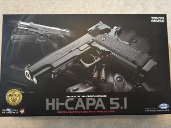 Afbeelding 3 van Tokyo Marui Hi-Capa 5.1 GBB, zwart, stock, 2 magazines