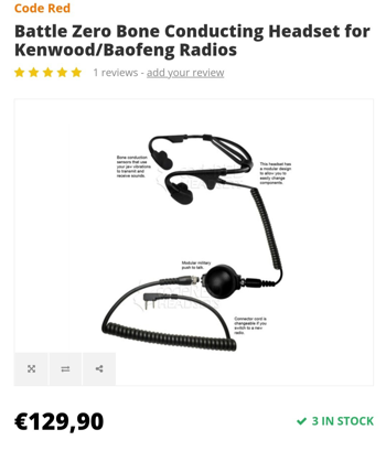 Afbeelding 2 van Code red Battle Zero boneconduction headset