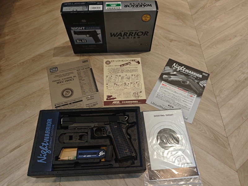 Image 1 for Tokyo Marui Night Warrior 1911 Hi-Kick Gas Blowback Airsoft Pistol