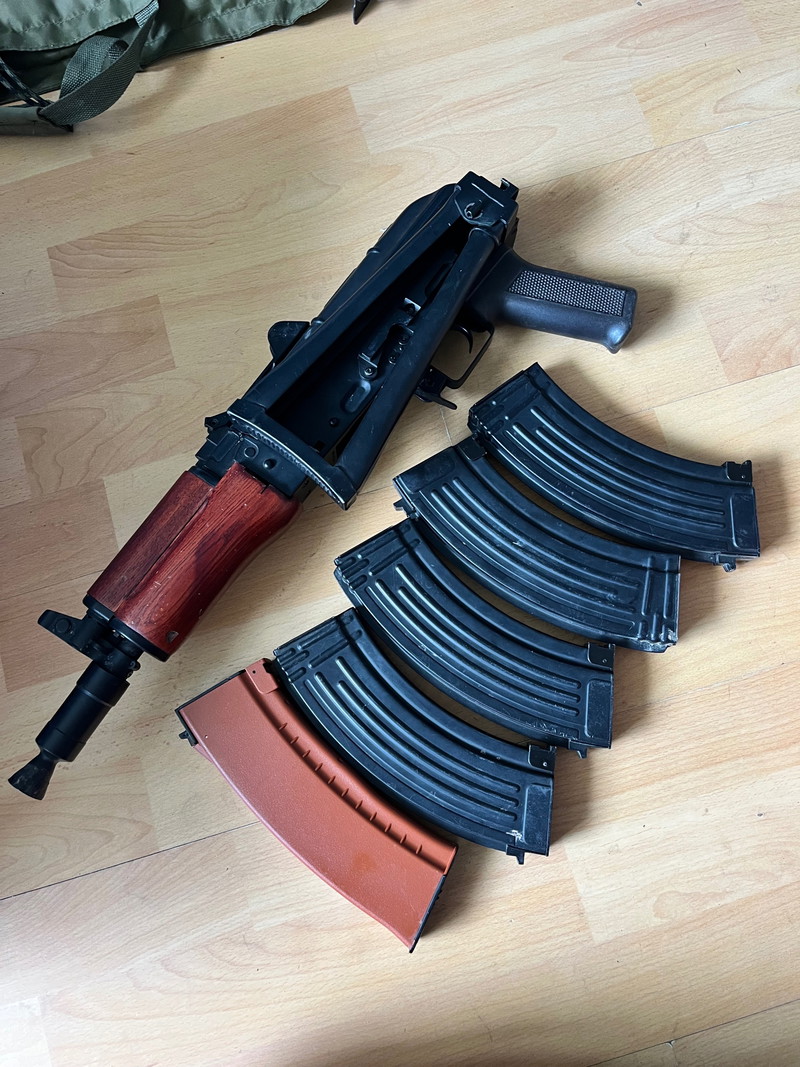 Image 1 for Cyma ak74 full metal and wood.  Battery included.