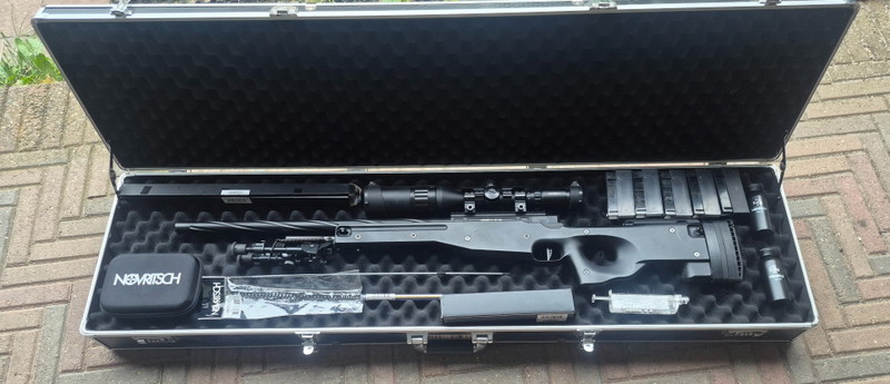 Bild 1 für Complete Novritsch SSG96 Sniper Kit met DE Legal (F-Mark) + Korte Loop Set, Scope Cam Lite & M170 Veer!