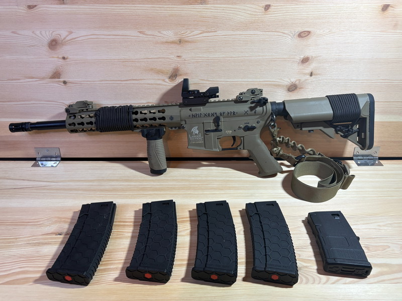 Bild 1 für Lancer Tactical M4 EVO ETU+Mosfet AEG Keymod System mit umfangreichem Zubehör