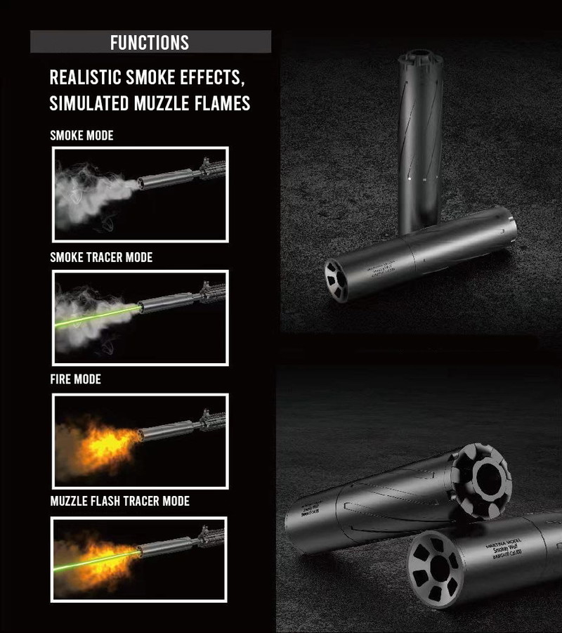Afbeelding 1 van Gezocht, Smokey Wolf Tracer/suppressor met rook/