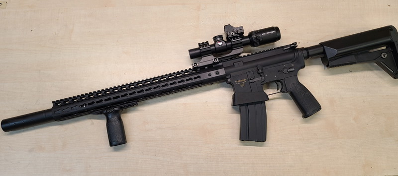 Image 1 for Custom tuning AR15 M4 GBB MK18  Gun in TTi Style John Wick JW2 Gun Full Metall mit LPVO Optic