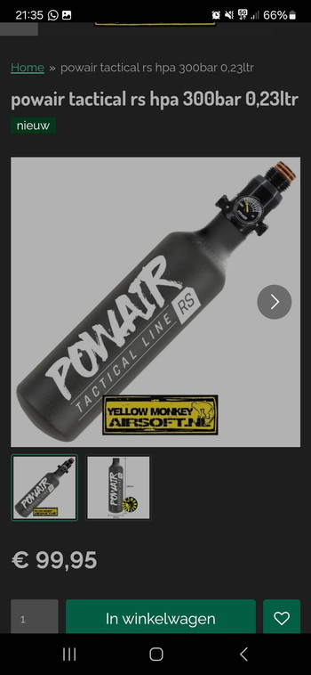 Image 5 for powair tactical rs hpa 300bar 0,23ltr tank