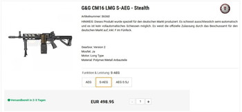 Image 4 for AEG LMG Machine Gun CM16 NEW