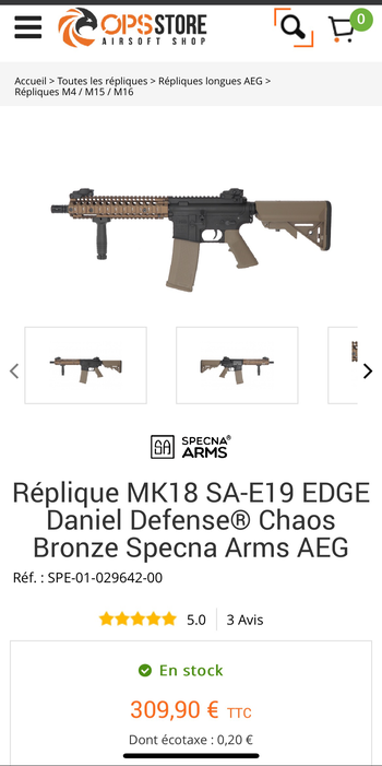 Bild 4 für New Specna Arms MK18 Daniel Defense Chaos Bronze