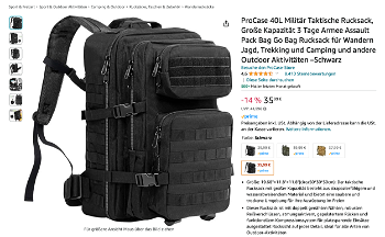 Image 5 pour Tactical Backpack 40L Black