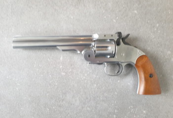 Afbeelding 2 van revolver met 6 shells       (verzamelstuk  Schofield No. 3)