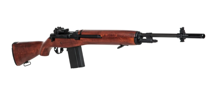 Image 1 for A&K real wood M1A airsoft gun + 2 mag's