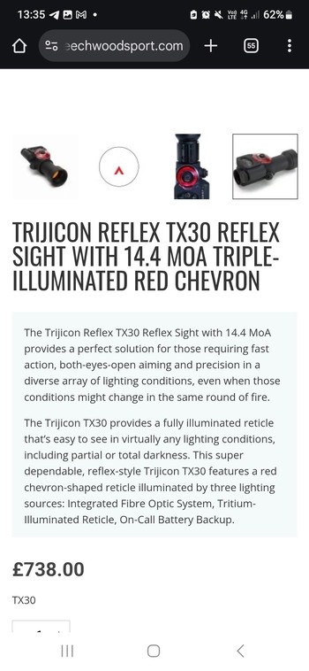 Image 4 for Original Trijicon TX30 TriPower Red Dot