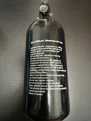 Image 4 pour HPA ALUMINIUM FLES 0,8 LTR 200BAR PAINTBALL EN AIRSOFT