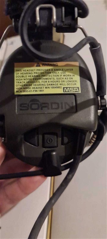 Image 2 for Nieuw in geopende verpakking MSA Sordin Supreme Pro Military edition met Boom mic en kabel