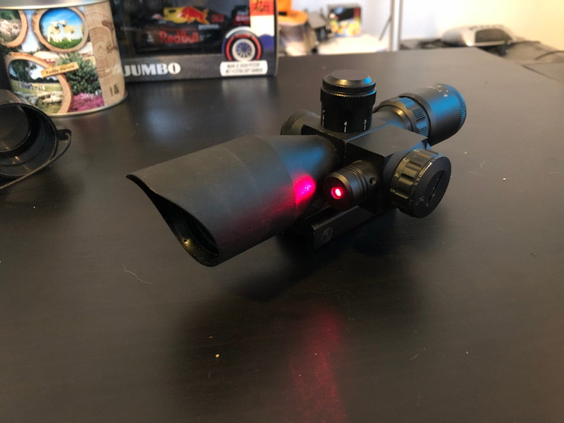 Afbeelding 1 van RAM-OPTICS scope met verlicht draadkruis, laser en instelbare zoom: 2.5-10x40