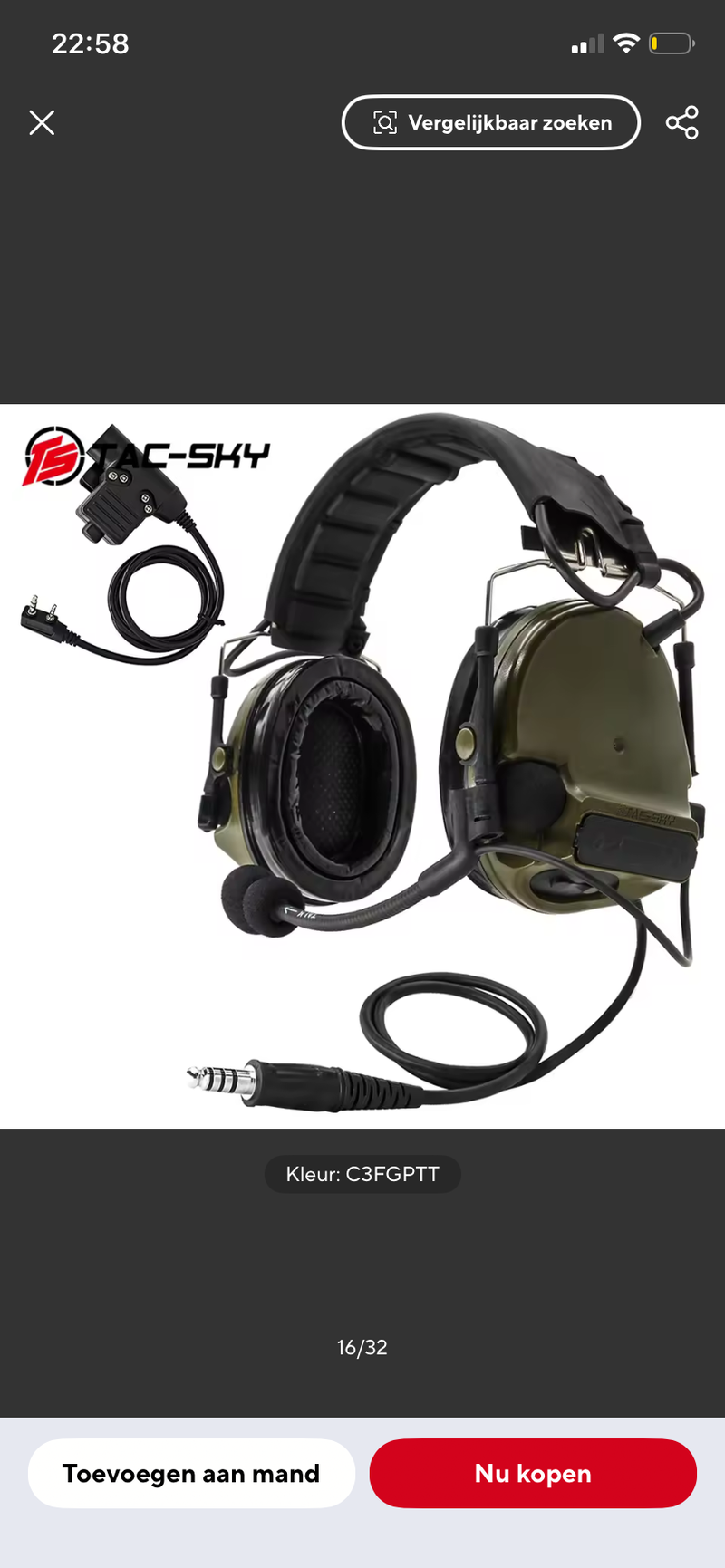 Imagen 1 de Tacsky headset met PTT