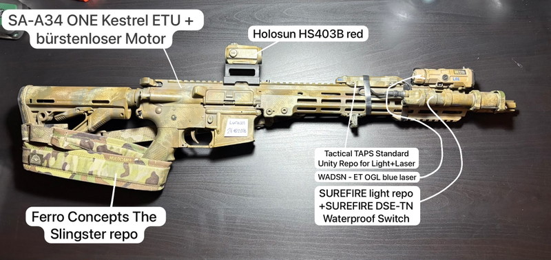 Imagen 1 de Specna Arms SA-A34 ONE Kestrel ETU + Brushless Motor | Maxx, Holosun, Komplettset (Hobbyaufgabe)