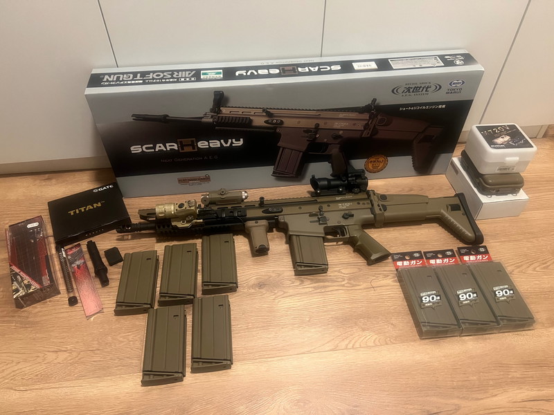 Bild 1 für Tokyo Marui NGRS Scar H met Titan Gate Trigger en vele extras